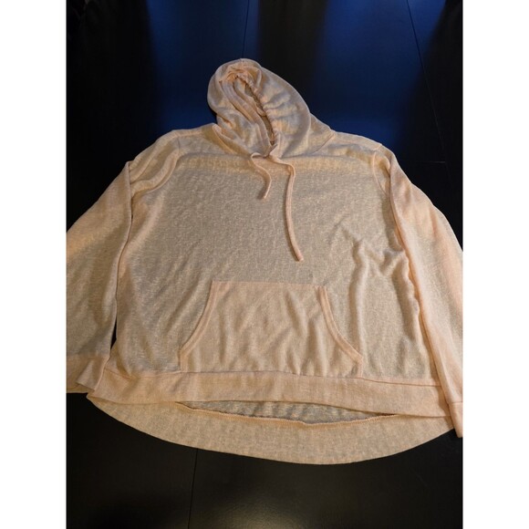 Weatherproof Tops - Weatherproof Vintage Hoodie Peach Long Sleeve Pockets Sheer Lightweight Womens M